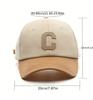 Women and Men Fashion Letter C Patch Baseball Cap Hat,Color Block Summer Sun Visor Design,For Daily Casual Wear & Sun Protection