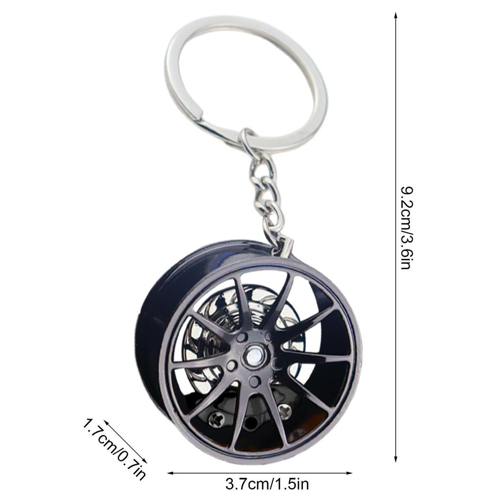 [Mivpzisk] Wheel Hub Keychain, Car Hub Keychain | Car Tire Rim Keychain - Wheel