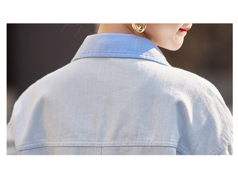 2025 Spring Women's Korean Slim Fit Washed Cotton Casual Jacket