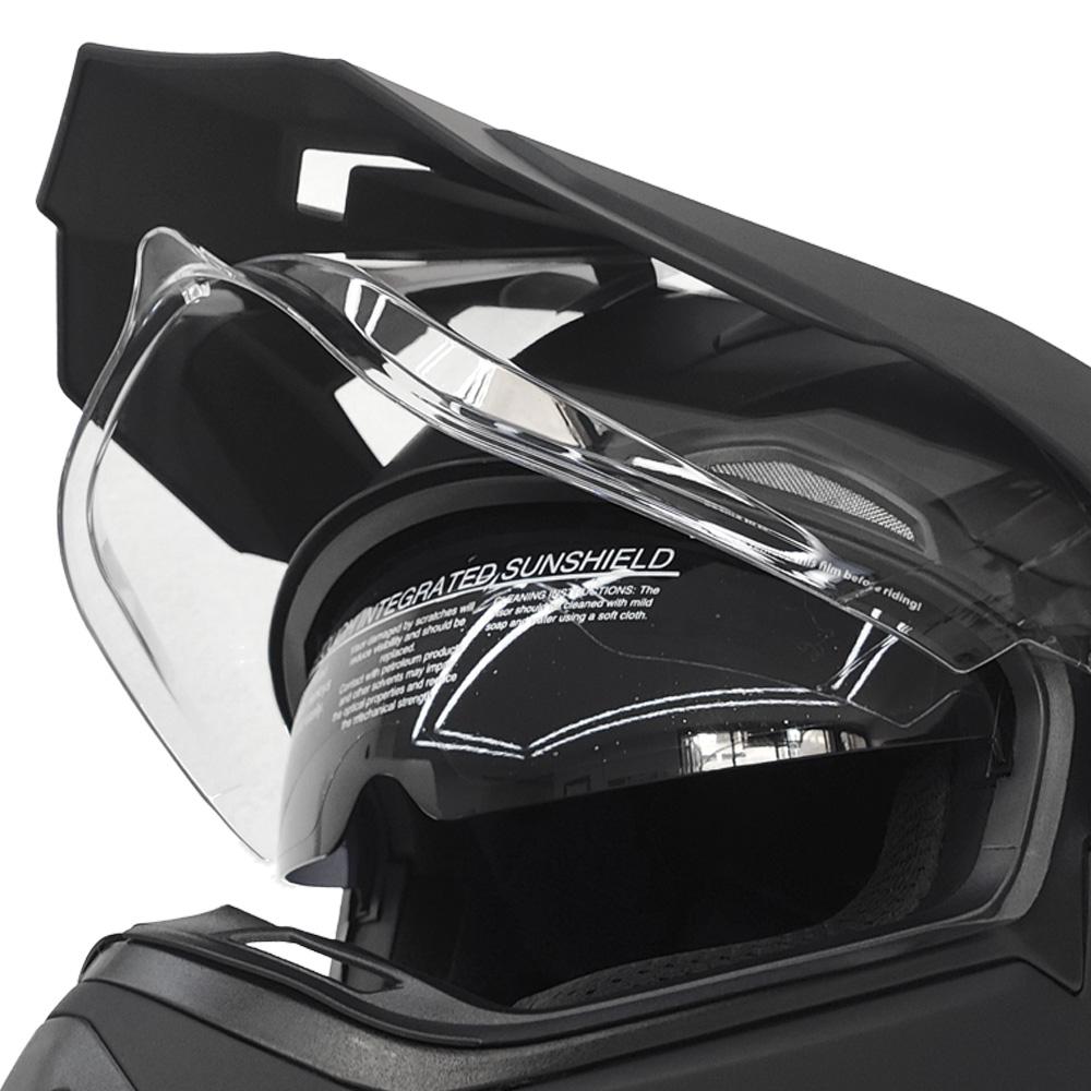 Full Face Off-Road Motorcycle Helmet with Windproof Face Shield and Integrated Sun Visor, DOT & ECE Certified, Lightweight ABS C