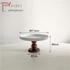 Ins French Retro Solid Wood Splicing Ceramic Goblet Coffee Cup Tray Tableware Home Decoration Photo Props
