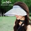 Empty Top Women's Stripe Sun Hat Folding Headband Bucket Hat Trendy Sun Visor Hat  Summer Outdoor