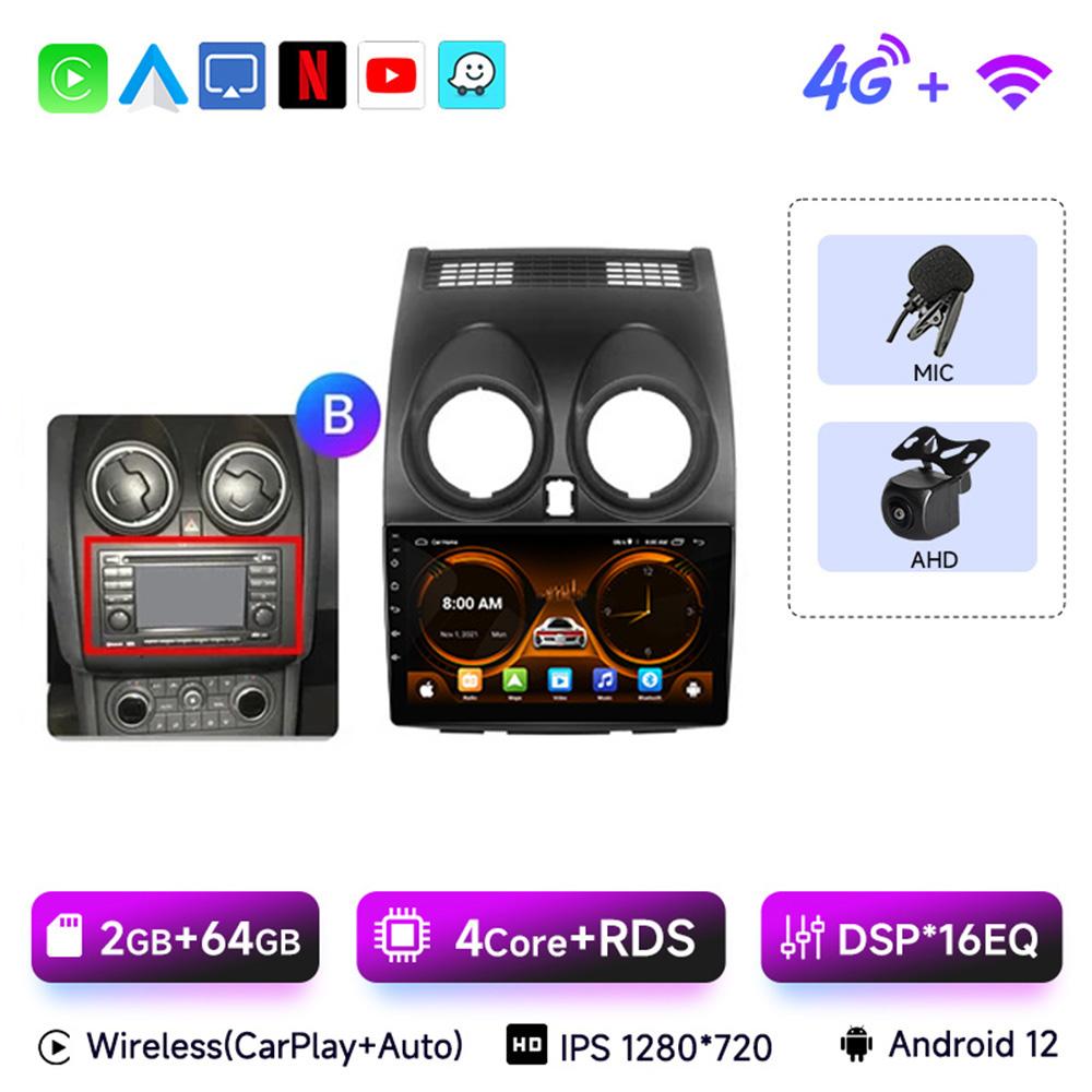 JIUYIN AI Voice 2 Din Android 13 Auto Radio For Nissan Qashqai J10 2006 - 2013 Carplay 4G Car Multimedia GPS 2din Autoradio