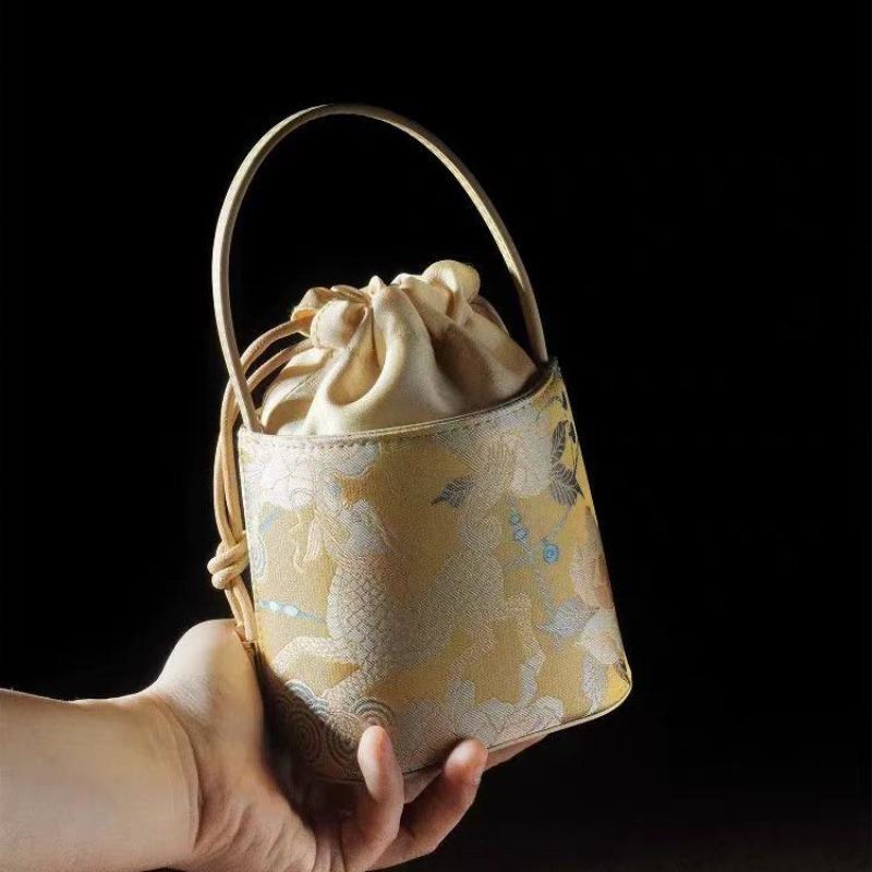 New Chinese Style Mini Handbag Kirin Peony Single Shoulder Crossbody Bag Trendy Compact Purse for Women