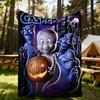 1pc Casper the Friendly Ghost Outdoor Blanket Lightweight Flannel, Soft & Warm, All Season Use for Sofa, Outdoor, Camping, Living Room, Office, Chair