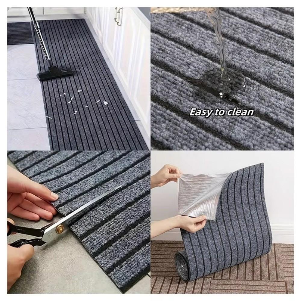 Non-slip Self-Adhesive Carpet Absorbent Cat Scratching Mat Striped Door Mat Stair