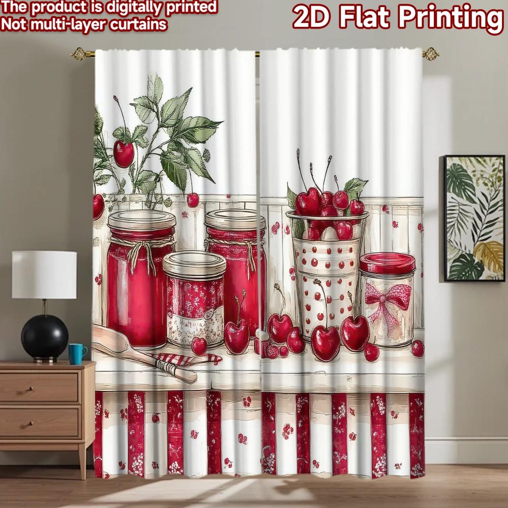 2D flat Photography Backdrop Photography Backdrop Cherry Jars on Shelf 100% Polyester Party Decorations Use for Suitable for
