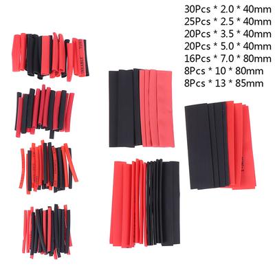 127Pcs Weatherproof Heat Shrink Sleeving Tubing Tube Assortment Kit Black Glue