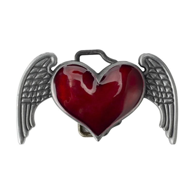 

Vintage Style Carved Heart Shape&Wing Belt Buckle Delicate Belt Buckle DIY Waistband Accessories Cowboy Rock Style 1 червоний