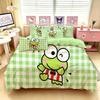 Keroppi Anime Duvet Cover Set Single Double Queen King, Soft Cartoon Pillowcase Bedding, Bedroom Decor for Adults Kids Children