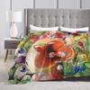 Pikmin Game Blanket  Warm Novelty Plush Bedding Throws For Outdoor Decorative Flannel Bedspread Bed Cover