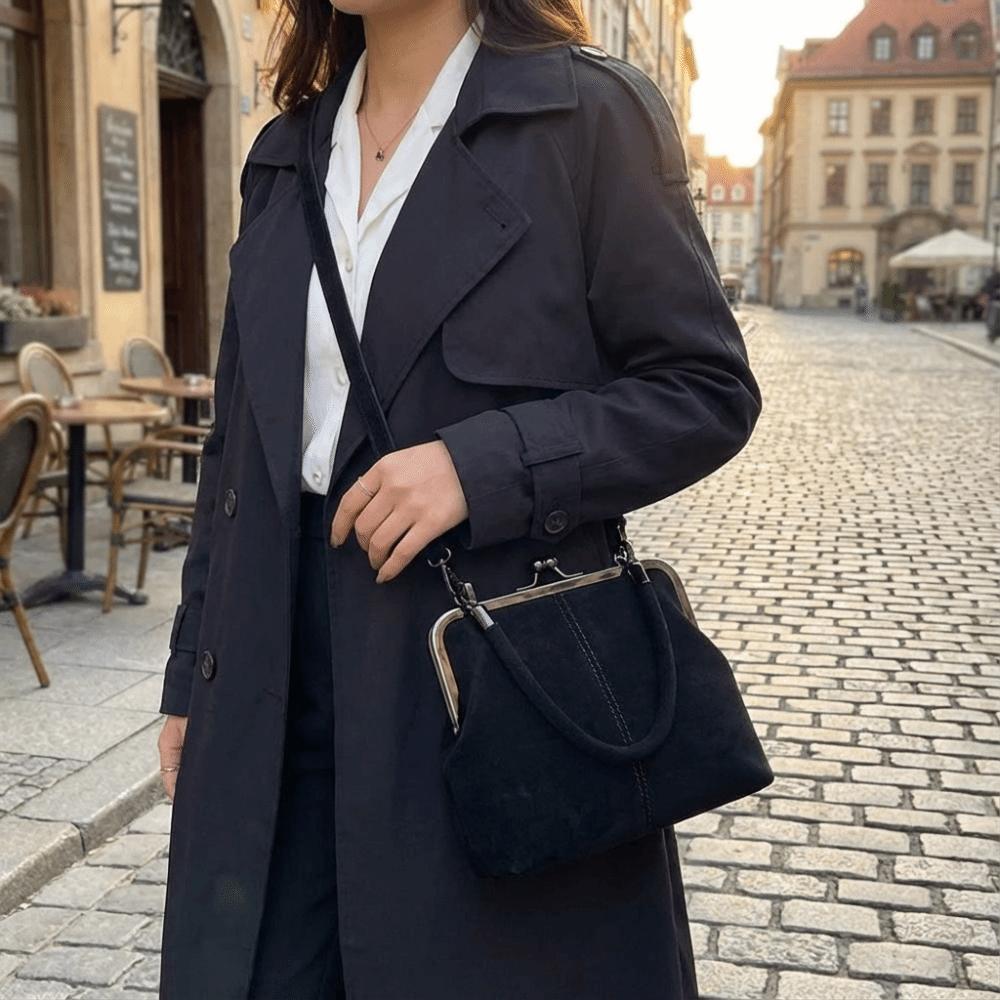 PU Retro mattierte Handtasche Kussverschluss Clutch Umhängetasche Leder Crossbody Tasche Tägliche Aktivitäten