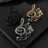 Hollow Design Music Note Brooch Pin Stainless Steel Music Badge Clothing Accessories