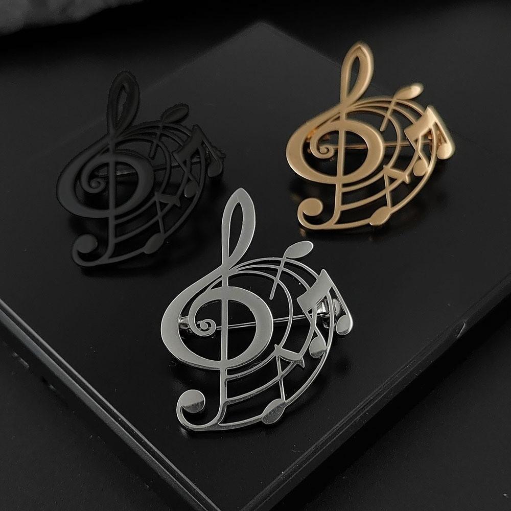 Hollow Design Music Note Brooch Pin Lightweight Lapel Pin Treble Clef Brooch Daily Wear