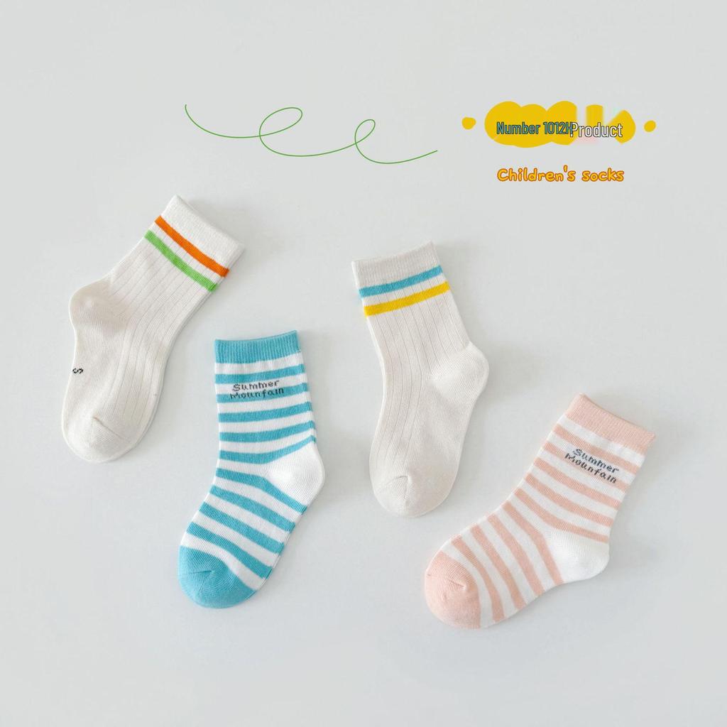 Дитячі осінні шкарпетки до середини гомілки з мультяшними горошками - Універсальний корейський стиль для хлопчиків та дівчаток