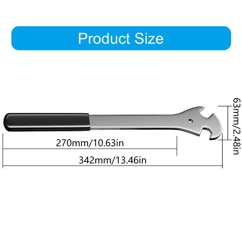 Bike Pedal Wrench Pedal Spanner with Nonslip Long Handle Bike Pedal Removal Tool Pedal Install Spanner Repair Tool