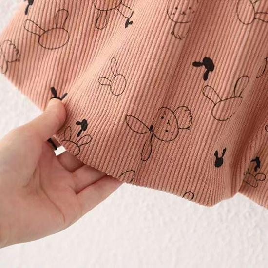 2023 Cute Rabbit Three-Piece Set for Baby Girls - Trendy Spring & Autumn Korean Fashion