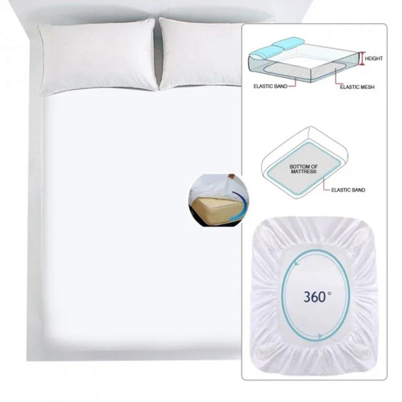  Protector de Colchón Suave Sábana Bajera Funda de Colchón Impermeable Anti Ácaros y Lavable Protector de Cama