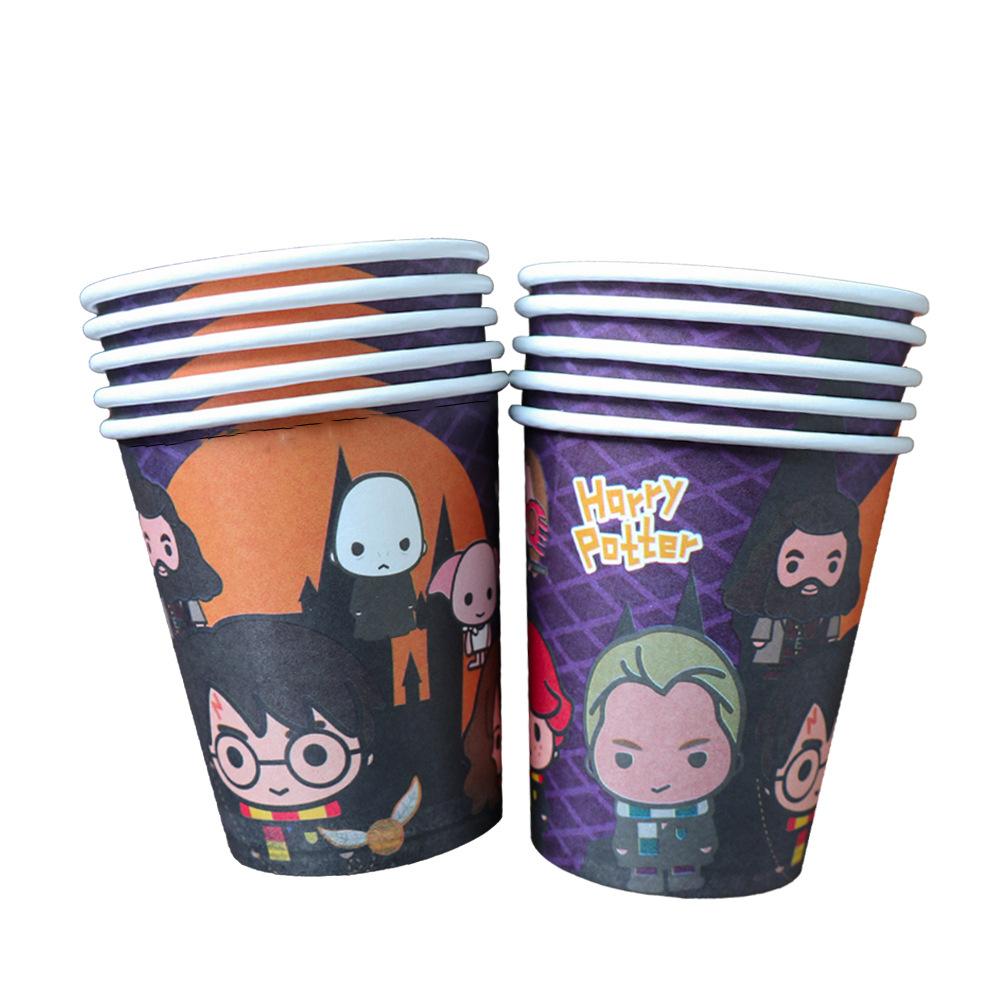 Harry Potter Birthday Party Supplies Disposable Cutlery Paper Plates Paper Cups Tissue Boys Decorating Birthday Arrangements