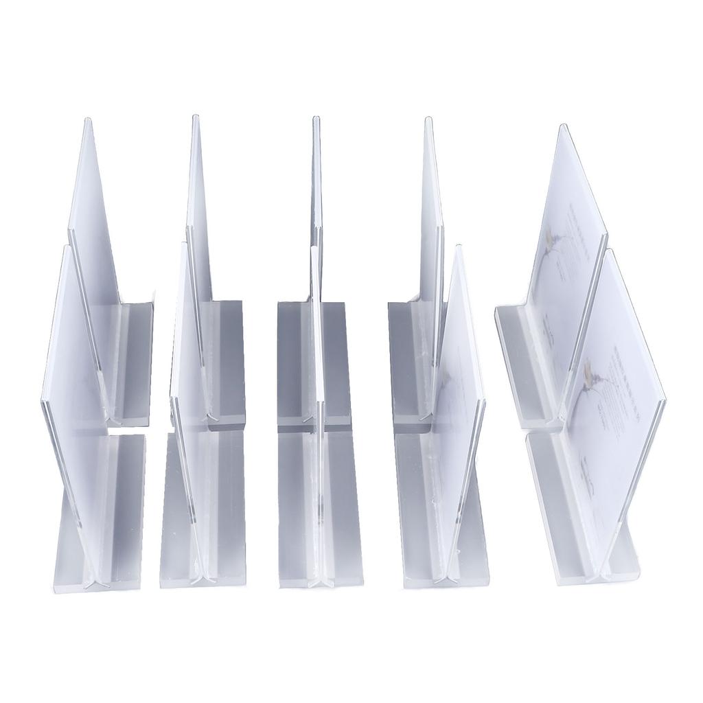 10 Pcs Clear Acrylic Place Card Holder Acrylic Sign Holder Transparent T Shaped Double Sided