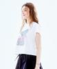 Soipeuyukaen White Print Semi-Crop T-Shirt