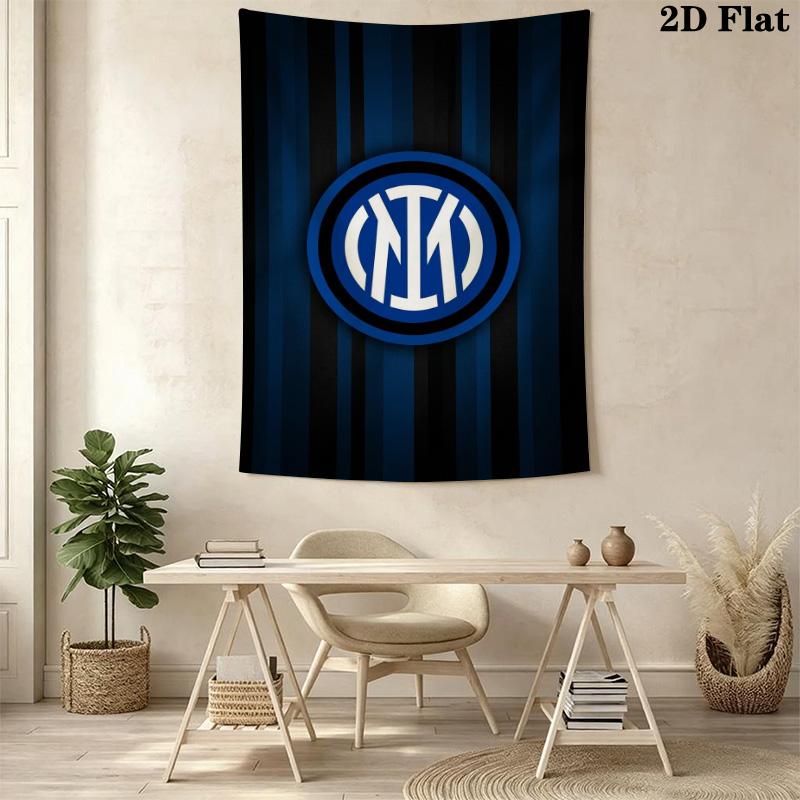 Inter Milan Logo Wallpaper Threepiece Set 1 Duvet Cover 2 Pillowcase Without Core Soft And Comfortable Bedding Set Christmas Birthday Gift