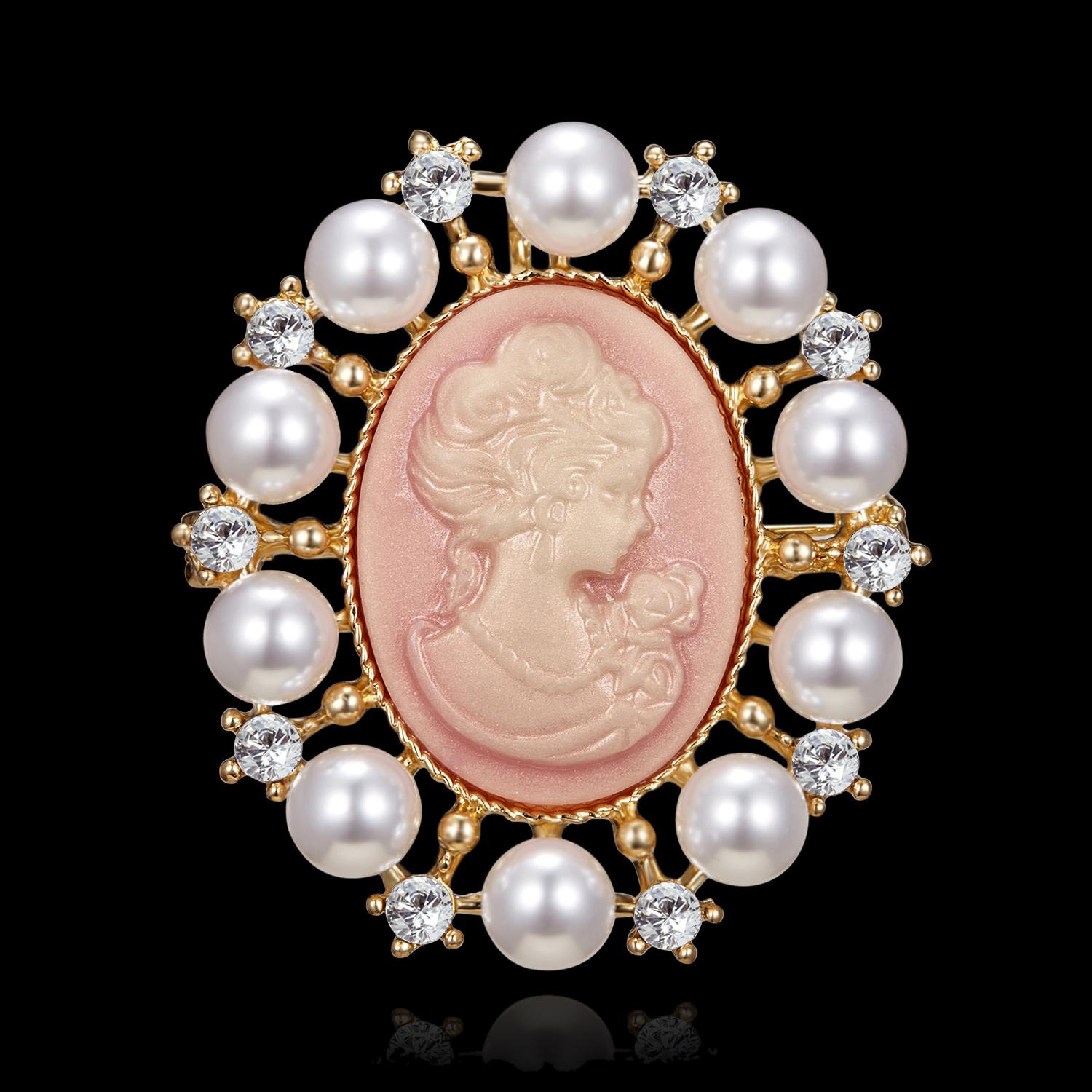 

Винтажные готические хрустальные стразы броши в виде головы камеи для женщин королевская камея красавица брошь булавки одежда аксессуары подарок