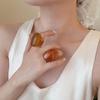 Melard Color Transparent Resin Ring Charm Irregular Ring Creative Acrylic Geometric Ring  Girls