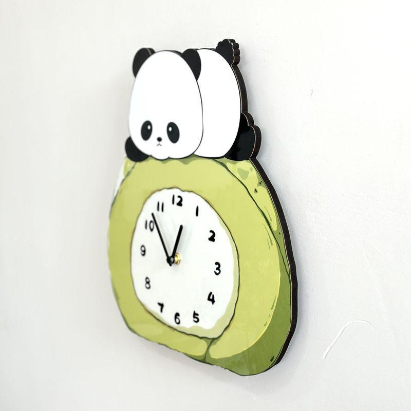 New Panda Cartoon Clock for Home Living Room, Simple Clock Decoration, Quiet, Cute and Creative Wall Clock