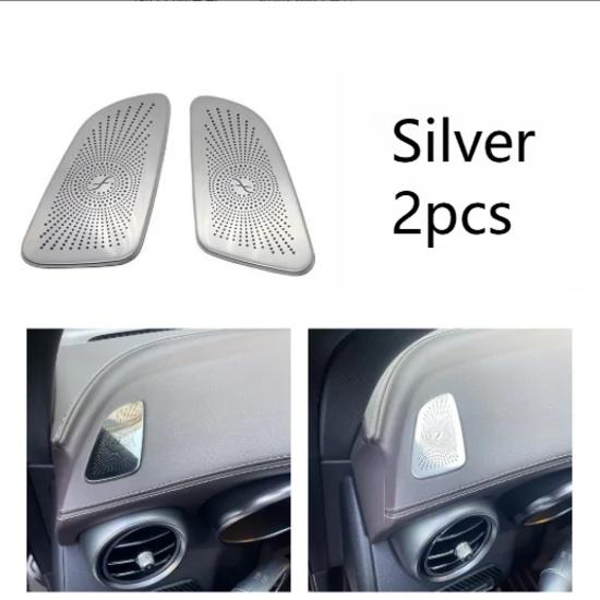 Matte Black Style Air Outlet Trim for Mercedes GLC C Class 2015  Interior Dashboard Vent Decoration Silver