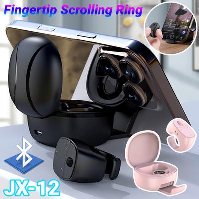 Bluetooth 5.3 Fingertip Remote Scrolling Ring For Tiktok Camera Shutter Selfie Button Remote Control Ring Page Turner Browsing