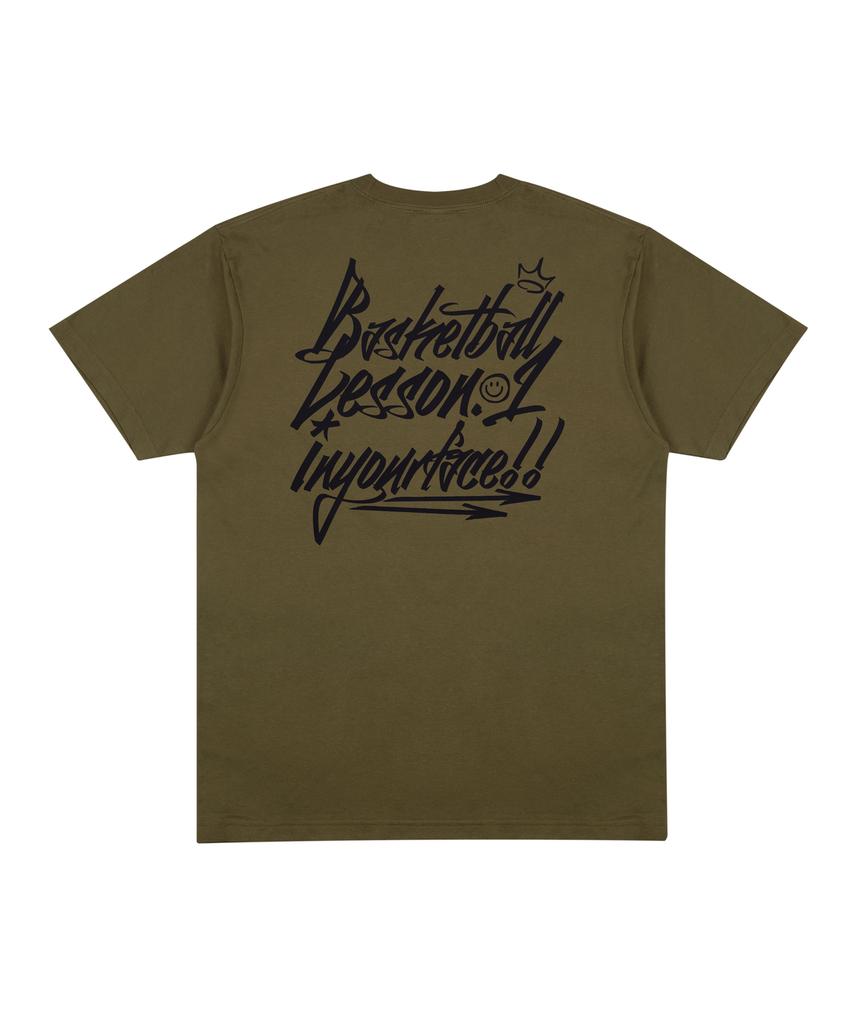 Cream Soda Lab Basketball Lesson 1 Short Sleeve T-Shirt Olive Black