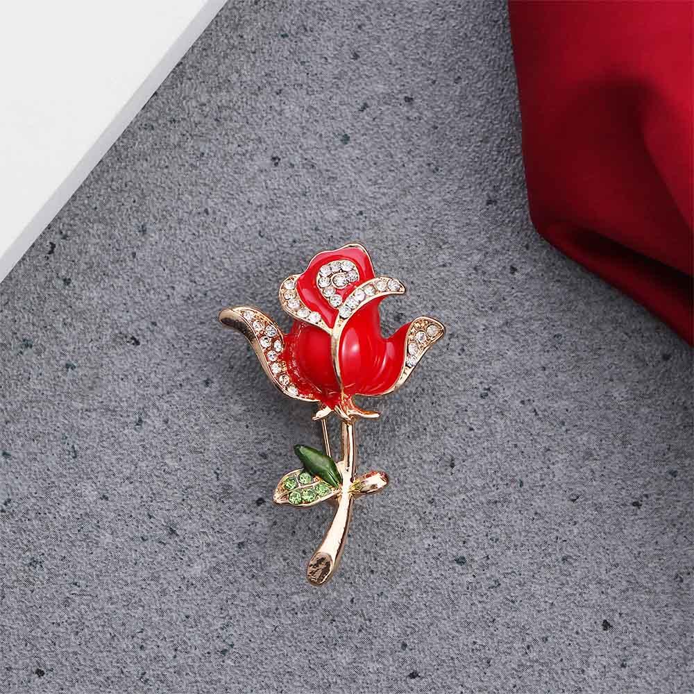 Flower Hollow Pearl Crystal Women Rose Brooches Korean Enamel Pin Backpack Decoration Badges Pin