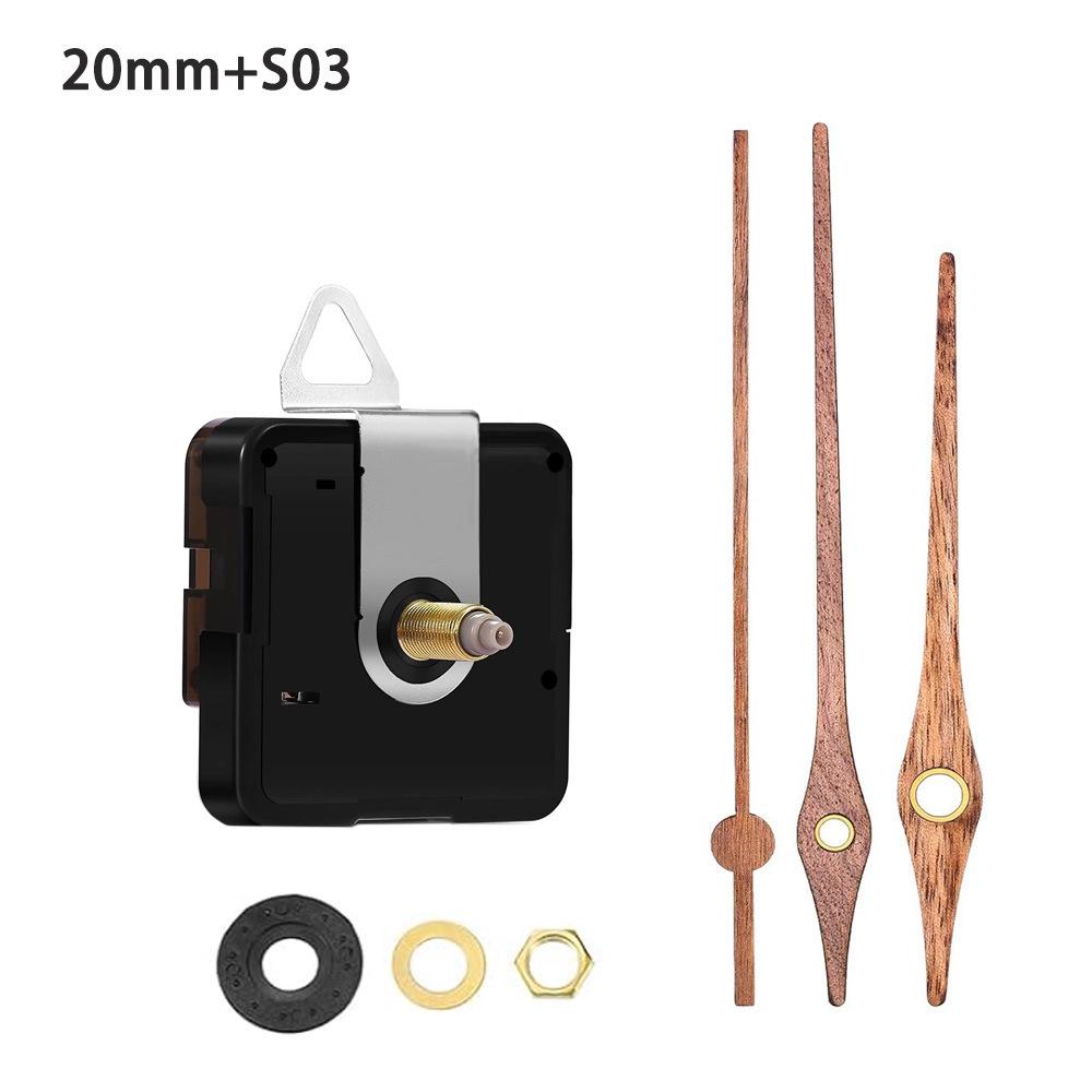 Silent DIY Cross-Border Long Shaft Clock Movement with Walnut Wood Hands - 4 Styles Available