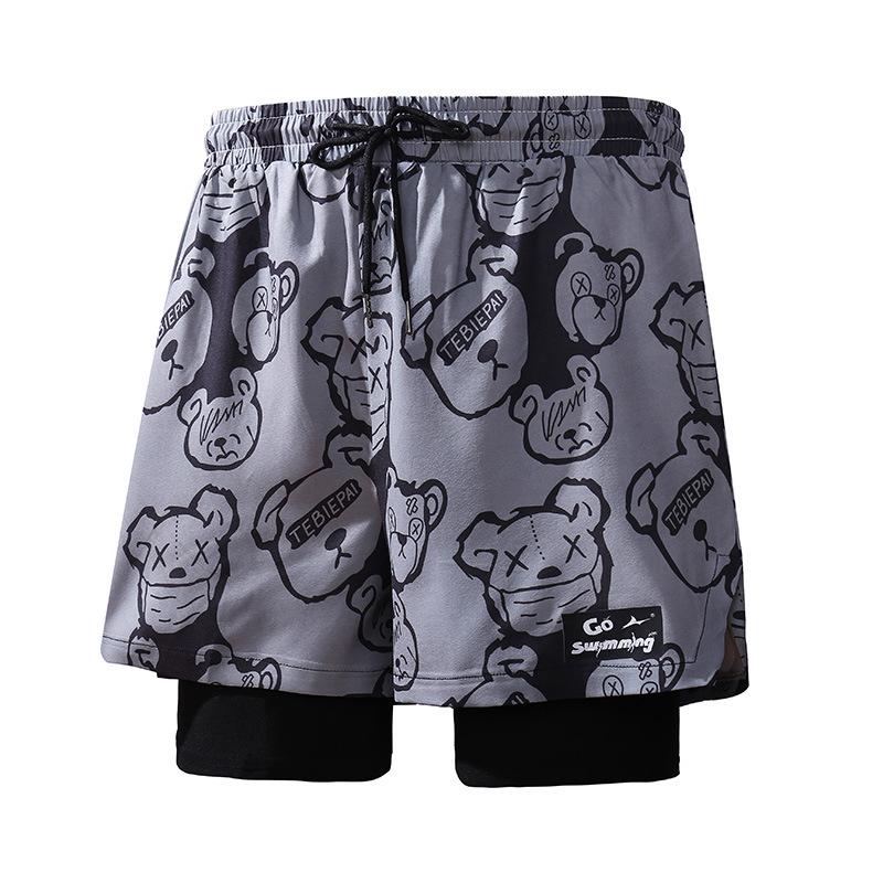 Costume da bagno anti-imbarazzo nuovo ad asciugatura rapida taglia grande angolazione piatta costume da bagno per sorgente termale pantaloncini da spiaggia costumi da bagno da uomo e da donna