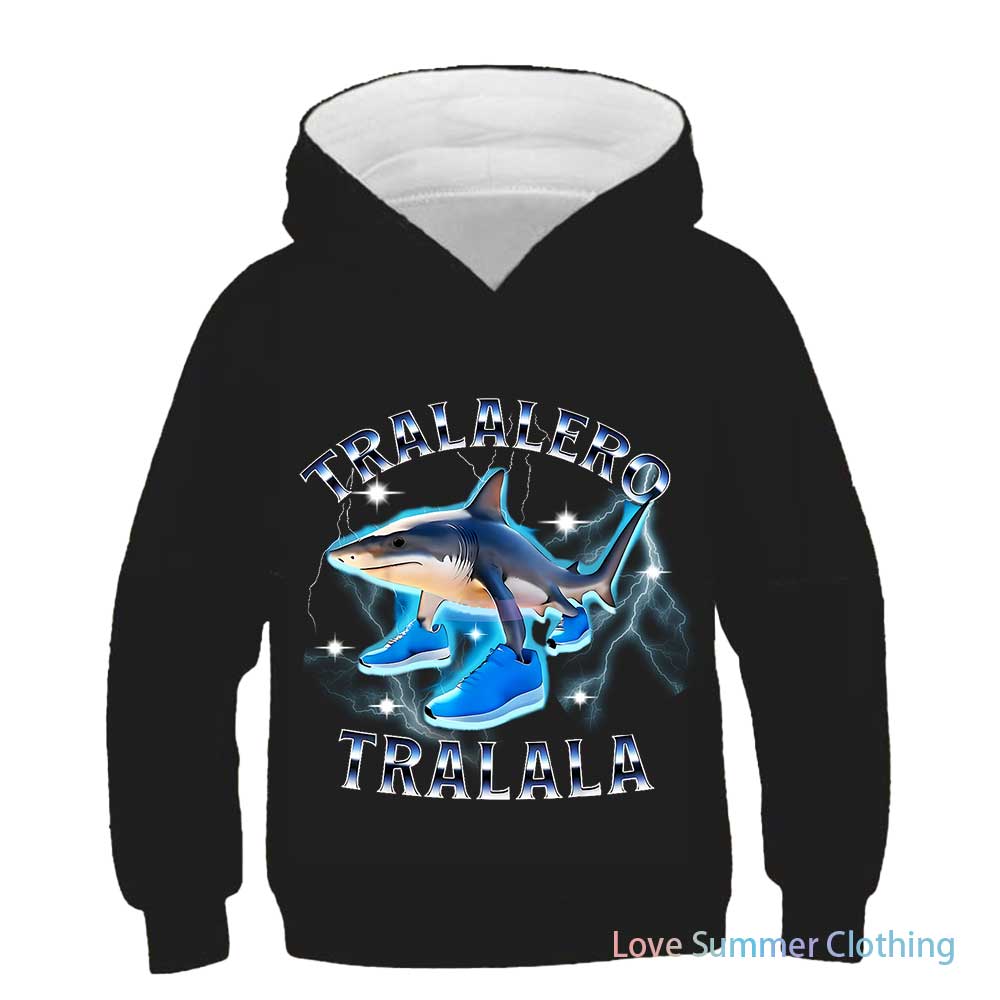 

Тралалеро Тралала Готический Корейский Стиль Худи Смешной Итальянский Маразм Y2k Толстовка Детская Повседневная Винтажная Спортивная Одежда 150