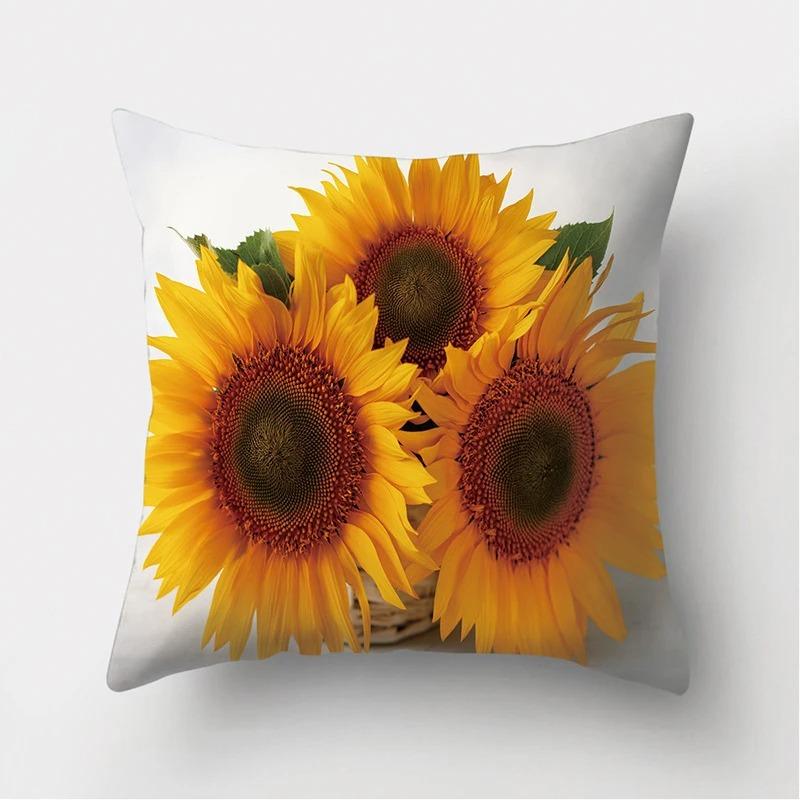 Pink Rose Pattern Pillowcase Office Living Room Home Pillowcase Car Ornaments