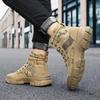 High Top Boots for Men Fashion Camouflage Design Ankle Boots Breathable High Top Canvas Boot Lace-Up Non-Slip Men Platform Boots