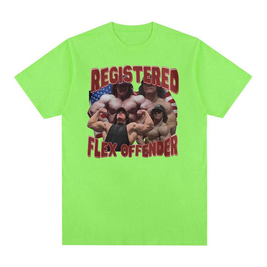 Registrierter Flex-Sünder Retro Grafik T-Shirt Sam Sulek Lustiger Fitnessstudio-Humor Kleidung T-Shirts Unisex O-Ausschnitt Baumwolle Übergroßes T-Shirt