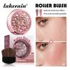 Matte Velvet Roller Blush Palette Rosy Blusher Facial Blush Powder High Pigmented Pink Coral Rouged for Cheeks Smooth Cosmetics