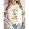 Cute Duck Print T-Shirt White Cartoon Duck With Text Sometimes I Think But Then I Forget Casual Summer Top For Women