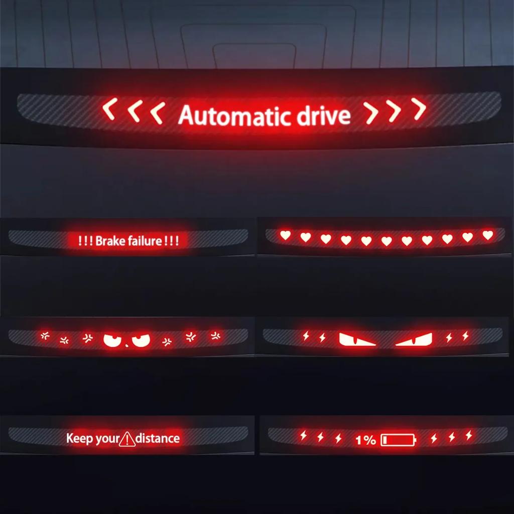 For Tesla Model 3 Highland Car High Mounted Taillight Brake Lamp Car Brake Projection Board PVC Tail Light Emblem Stickers Amagi