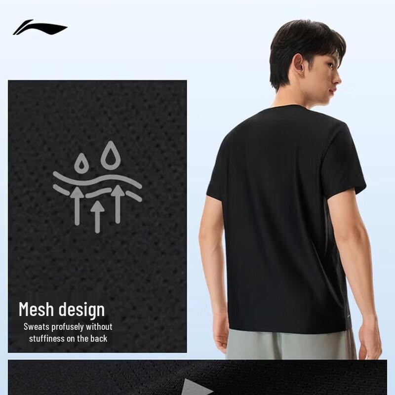 LI-NING Men s Round Neck Sports T-Shirt 2XL
