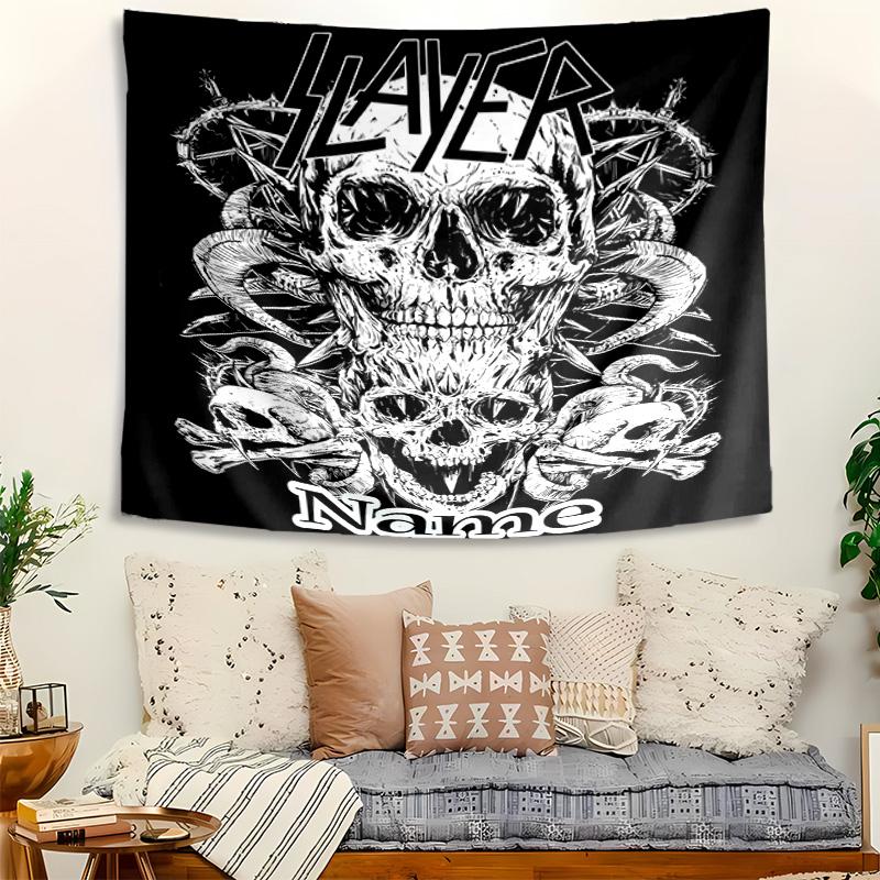 Personalized Slayer logo Background Tapestry,Custom Name Birthday Party,Multifunctional Wall Decoration for Home Decor,Various Occasions