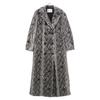 Stand Studio 60853-8674 Black X White Snakeskin Print Soutien Collar Coat Coat 38 blackUsed