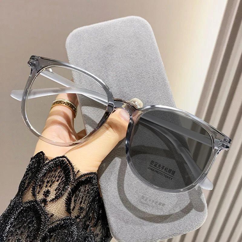 Large Photochromic Myopia Glasses For Women Unisex Vintage Clear Near Sight Eyeglasses Female Trendy Retro Oversized Sunglasses