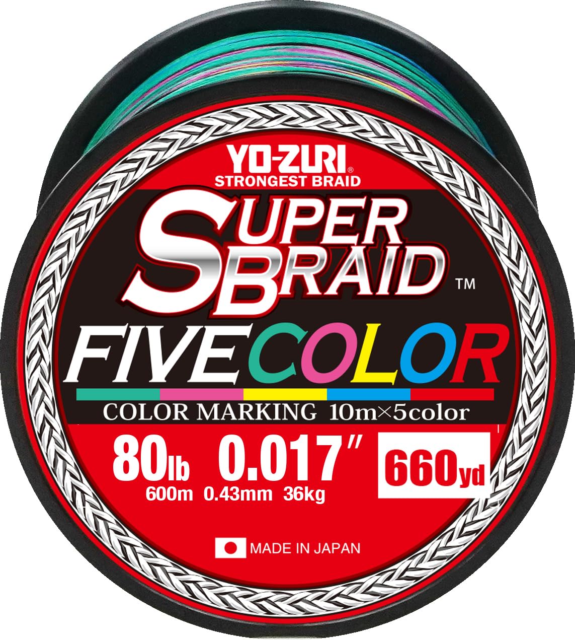 

Плетеный шнур PE Super Braid Пять цветов 660 ярдов 80 фунтов 5 цветов YO-ZURI