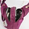 Women Solid Color Zipper Backpack Anti-theft Single Shoulder Bag Versatile Messenger Bag Daisy Embroidery Holiday Backpack