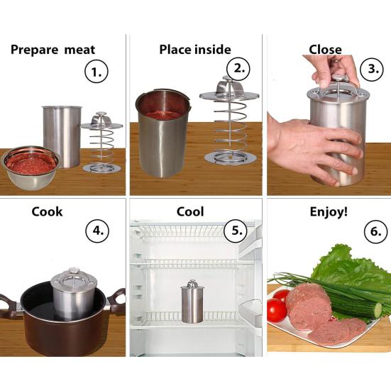 Pentola Vaporiera per Carne in Acciaio Inossidabile con Termometro Stampo Pressa per Salumi Fatto in Casa