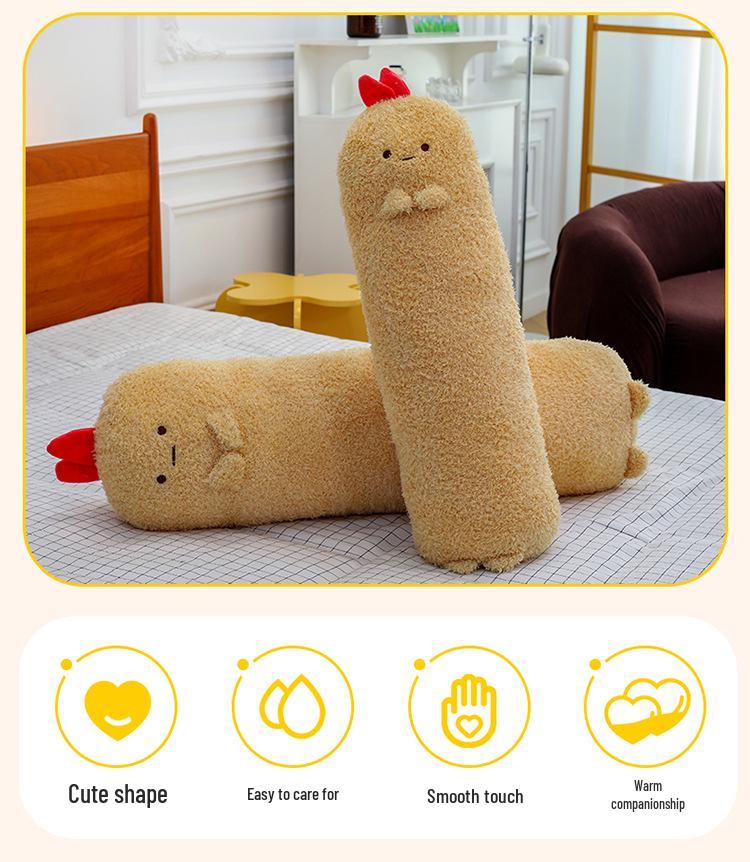 Tempura Shrimp Plush Pillow - Cute Long Dorm Bed Buddy